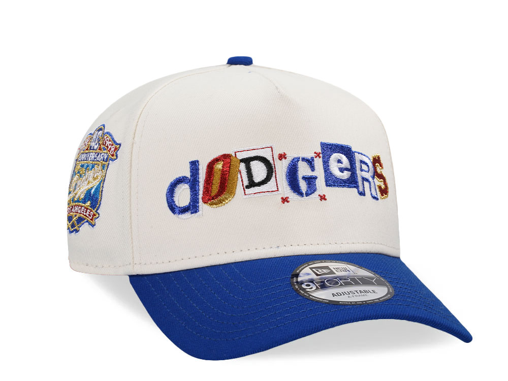 New Era Los Angeles Dodgers 40th Anniversary Script Chrome Two Tone Edition 9Forty A Frame Snapback Hat